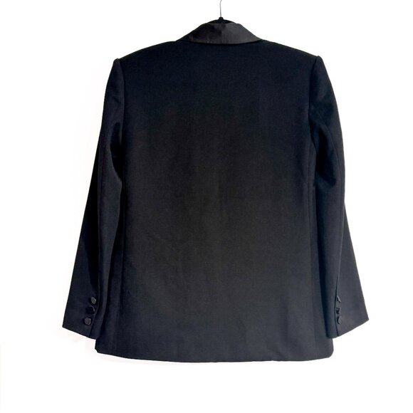NWT Endless Rose Satin Lapel Blazer Black One Button Pockets Women's Size M - Picture 2 of 8